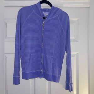 Purple Striped Zip-Up Hoodie Jacket With Starfish Zipper Pull Fresh Produce